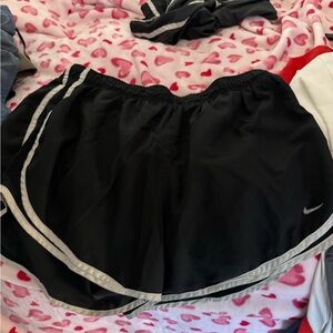 Nike Women's Black and White Athletic Shorts
